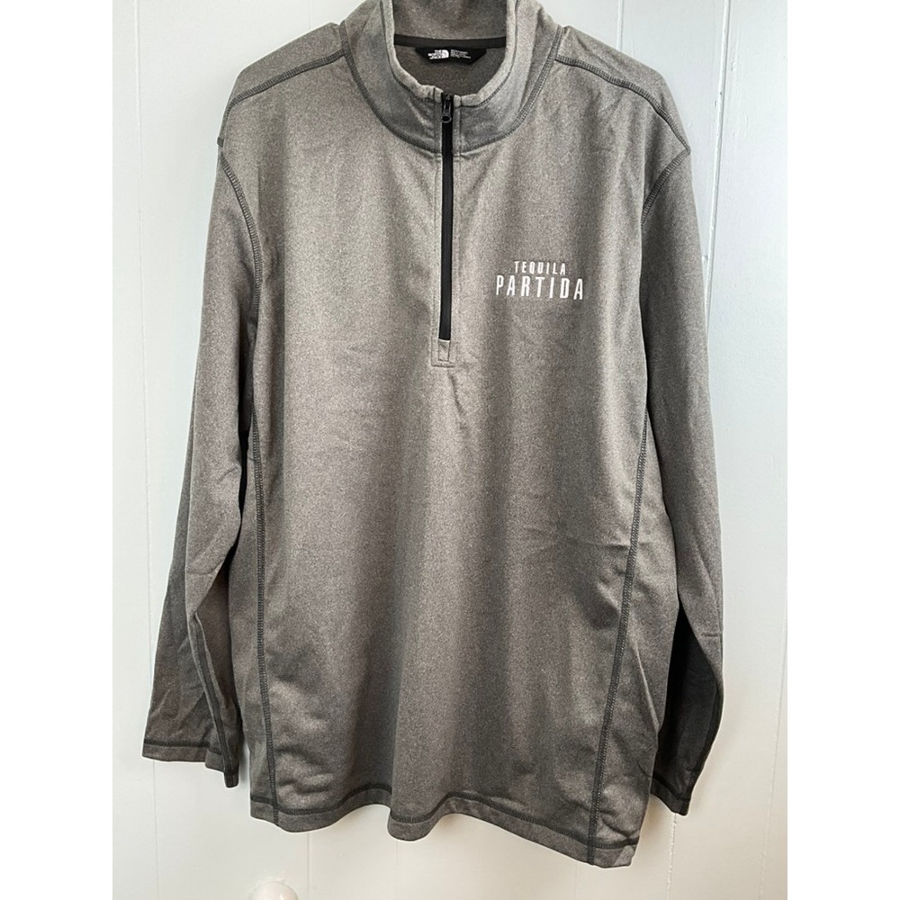 The North Face Mens XXL Gray Tequila Partida 1/4 Zip Pullover Tech Fleece Jacket